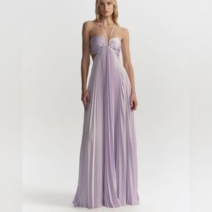 A.L.C. Moira Satin Pleated Maxi Dress